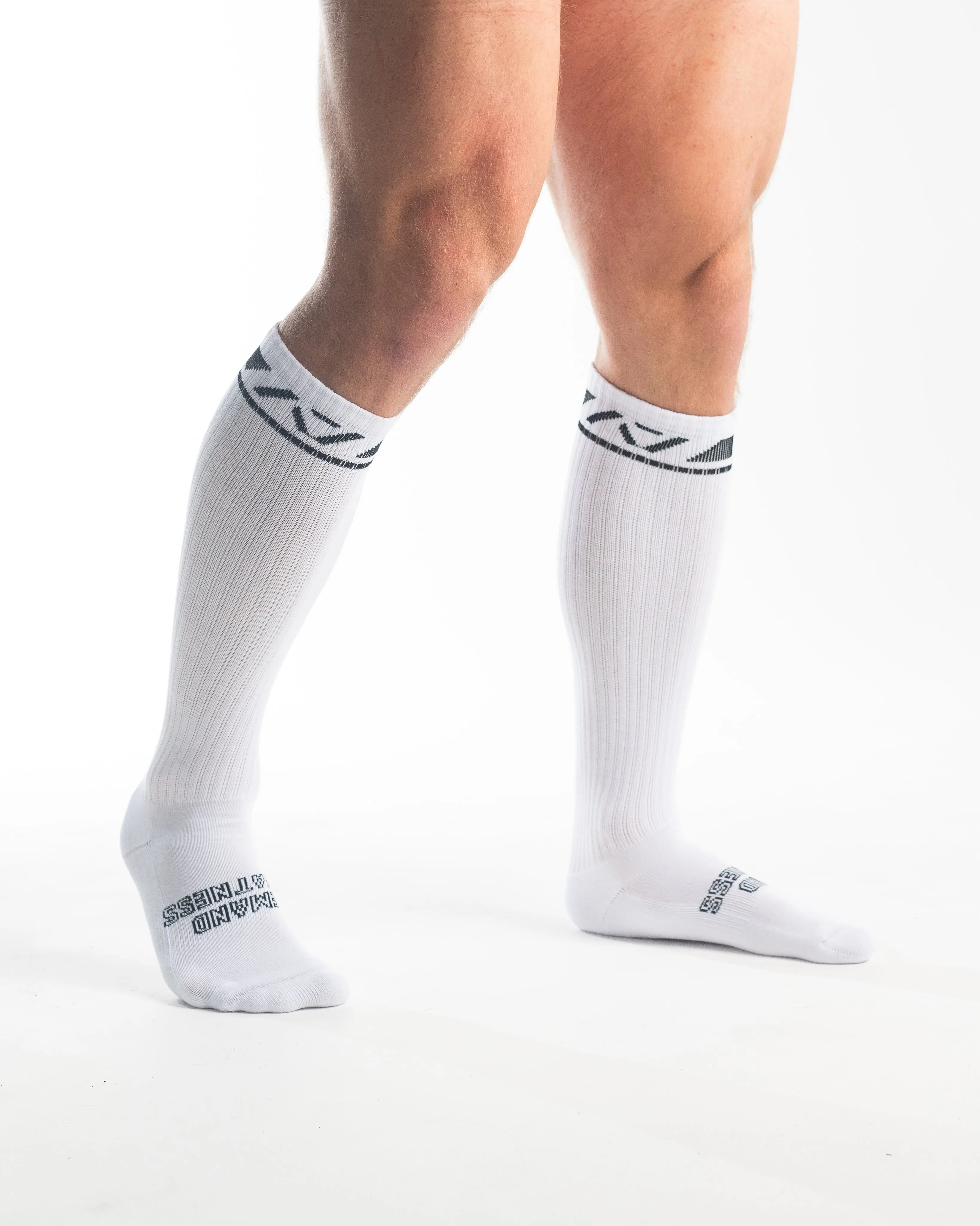 Deadlift Socks - Domino - White