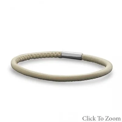 Eggshell Italian Leather Wrap Bracelet