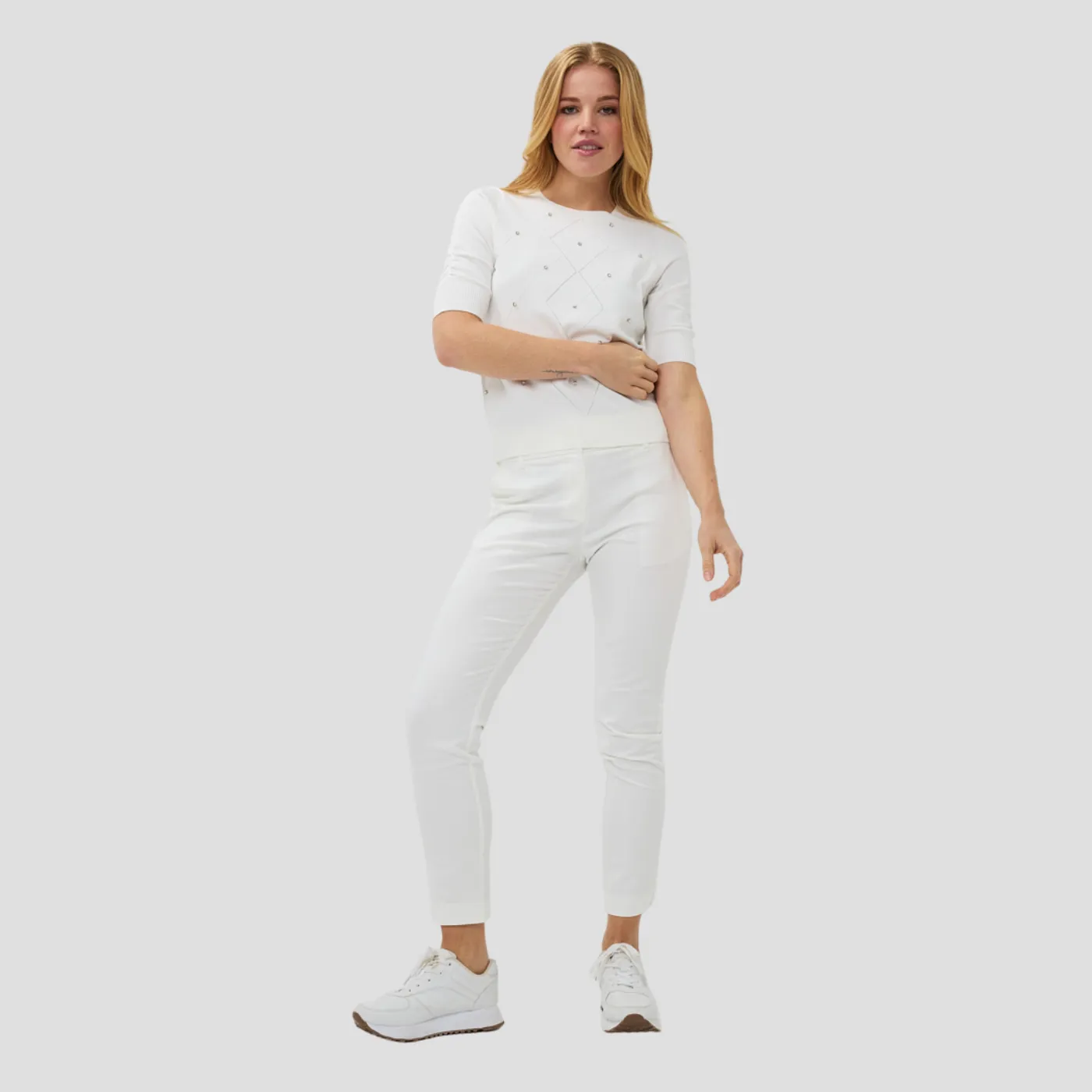 Esqualo Off-White Stretchy Chinos