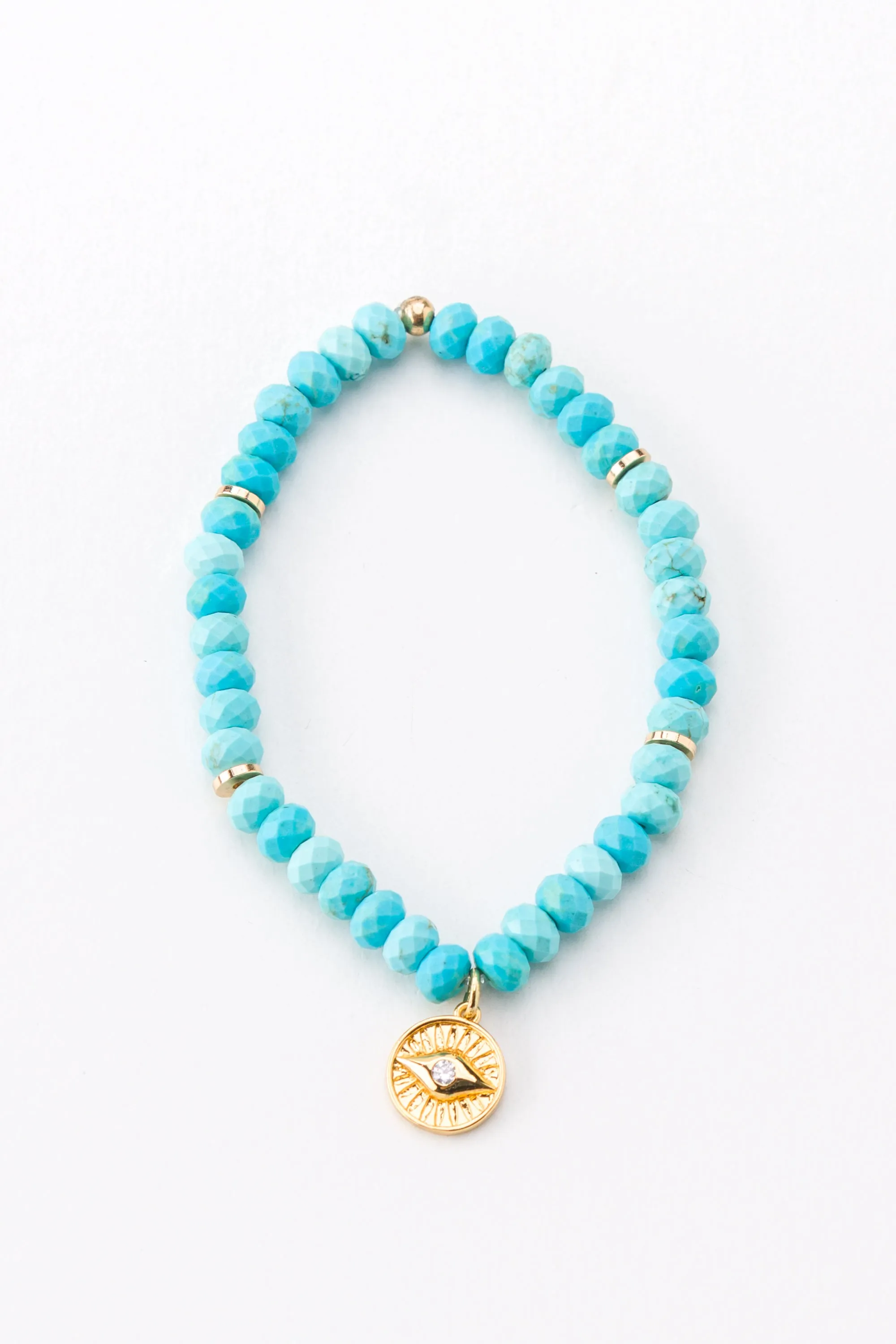 Ocean Turquoise Beaded Stretchy Bracelet
