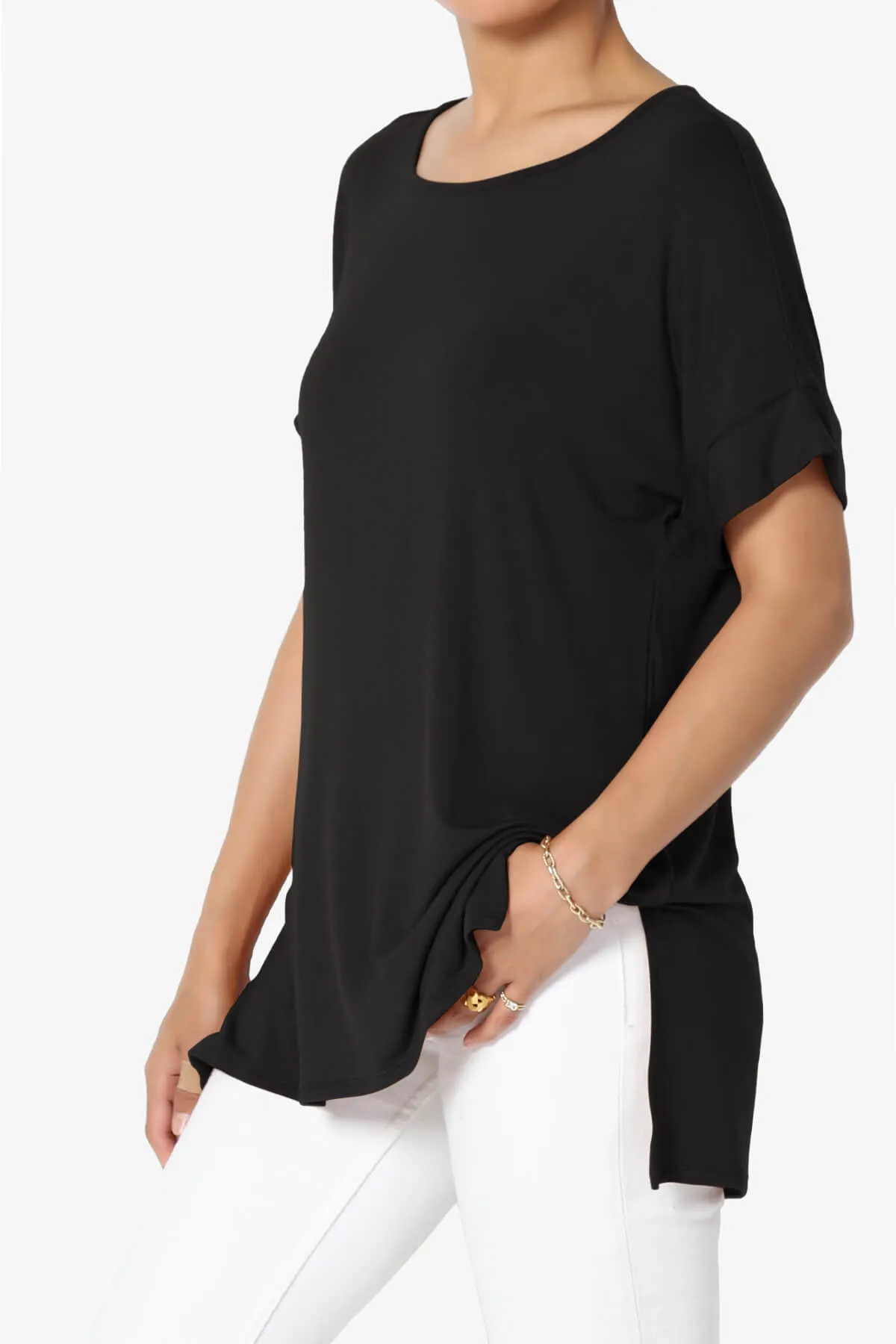 Poloma Modal Jersey Boat Neck Top