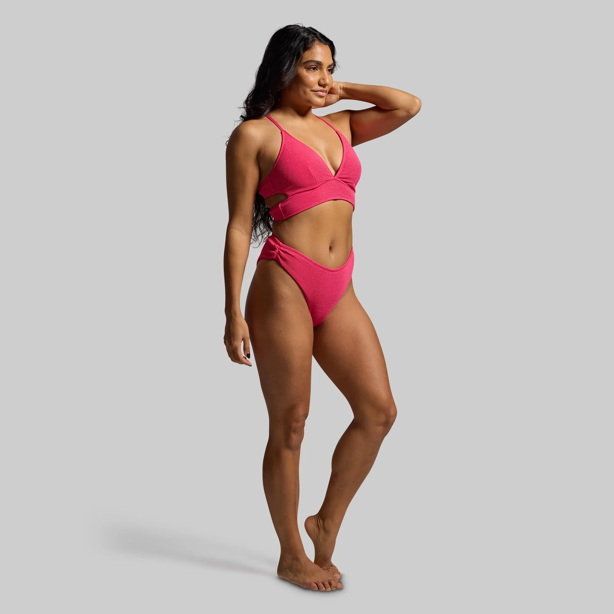 Sea Level Crinkle Bikini Top (Raspberry Sorbet)