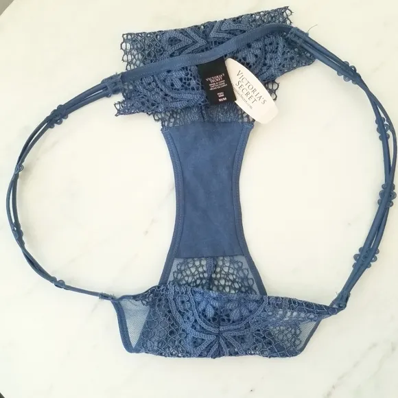 Victoria's Secret Vintage Itsy Mini Lace Embroidered Strappy Bikini Panty NWT